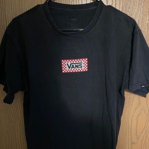Vans Black Checkered Box Logo Tee